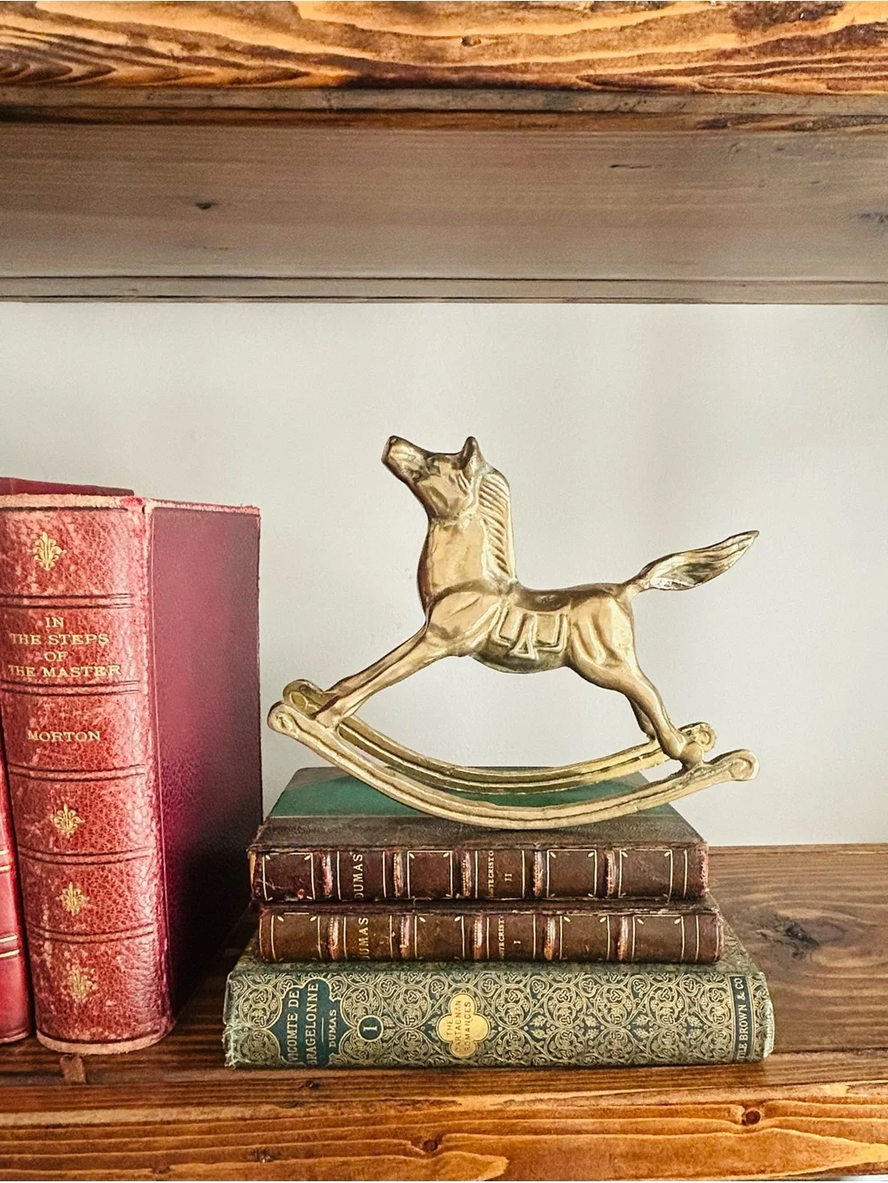 Brass Rocking Horse Figurine - Vintage Style
